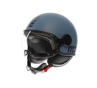 MOMODESIGN - FGTR Classic E2206, Azul Mate, XL | Casco Jet Moto, Casco Jet Homologado ECE, Casco Jet Scooter Abierto, Hombre y Mujer, Ligero con Visera