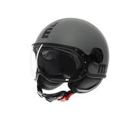 MOMODESIGN - FGTR Classic E2206, Casco Jet Moto, Casco Jet Homologado ECE, Casco Jet Scooter Abierto, Hombre y Mujer, Ligero con Visera, para Hombres y Mujeres, Matt Grey/Black, S