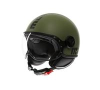 MOMODESIGN - FGTR Classic E2206, Casco Jet Moto, Casco Jet Homologado ECE, Casco Jet Scooter Abierto, Hombre y Mujer, Ligero con Visera, para Hombres y Mujeres, Matt Military Green/Black, S