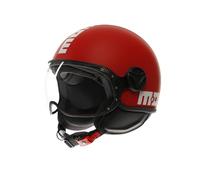 MOMODESIGN - FGTR Classic E2206, Casco Jet Moto, Casco Jet Homologado ECE, Casco Jet Scooter Abierto, Hombre y Mujer, Ligero con Visera, para Hombres y Mujeres, Candy Matt Red/White, L