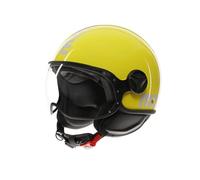 MOMODESIGN - FGTR Classic E2206, Casco Jet Moto Homologado ECE, Scooter Abierto, Ligero Con Visera, Para Hombres y Mujeres, Candy Yellow/White, S