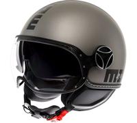 MOMODESIGN - FGTR EVO E2206, Casco Moto Jet con Doble Visera para Hombre y Mujer, para Hombres y Mujeres, Matt Titanium Frost/Black, M