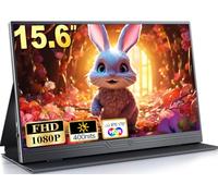 MOMODS Monitor Portátil, Pantalla Portatil 15,6 Pulgadas IPS FHD 1080P HDR FreeSync, Portable Monitor con Mini HDMI USB-C, para Portátiles Teléfono PC Xbox PS5