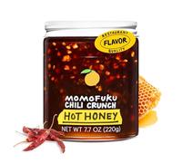 Momofuku David Chang Hot Honey Chili Crunch 218.3 g, aceite con miel de flores silvestres premium, ajo y chalotes, chile crujiente para cocinar, como salsa o aderezo