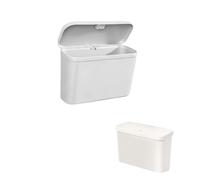 MOMOHCHGBT Basurero para Coche Tipo Prensa Cubo Basura Colgante Multifuncional Montado En Coche con Tapa A Prueba Fugas Almacenamiento Varios Tipos Basureros Portátil Coches(White)
