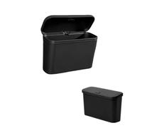 MOMOHCHGBT Basurero para Coche Tipo Prensa Cubo Basura Colgante Multifuncional Montado En Coche con Tapa A Prueba Fugas Almacenamiento Varios Tipos Basureros Portátil Coches(Black)
