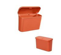 MOMOHCHGBT Basurero para Coche Tipo Prensa Cubo Basura Colgante Multifuncional Montado En Coche con Tapa A Prueba Fugas Almacenamiento Varios Tipos Basureros Portátil Coches(Orange)