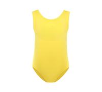 Momolaa Athletic Swimsuit for Girl Competition Swimwear Sporty Quick Dry Training Beachwear One Piece Bathing Suit, amarillo, 3-4 años