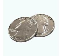 MOMOMAGE 1 pieza de doble cara de cuarto de dólar (cabezas) trucos de magia de doble cara para apuesta de monedas accesorios mágicos de ilusiones callejeras trucos para magos