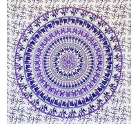 MOMOMUS Tapiz Mandala para la Pared - Arte Mural Indio en Tela - Ideal como Tapiz de Pared o Tapiz Decorativo de Pared - Blanco-Lila, 210 x 230 cm