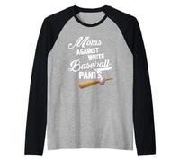 Moms Against White Baseball Pants - Baseball Season Mom Camiseta Manga Raglan