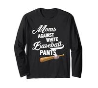 Moms Against White Baseball Pants - Baseball Season Mom Manga Larga