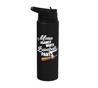 Moms Against White Baseball Pants - Baseball Season Mom Stainless Steel Insulated Water Bottle