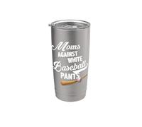 Moms Against White Baseball Pants - Baseball Season Mom Vaso térmico de acero inoxidable de doble pared