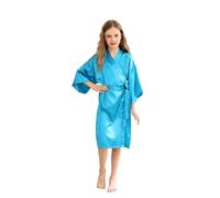 Mom's care Niños Niña Robe Satin Vestido de niña de Las Flores Albornoz de Seda para niños Color Puro Robe Albornoz Ropa de Dormir SPA natación cumpleaños