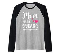 Moms Favorite Mom of The Year Award Mum Daughter Mothers Day Camiseta Manga Raglan