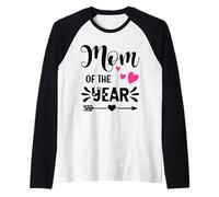Moms Favorite Mom of The Year Award Mum Daughter Mothers Day Camiseta Manga Raglan