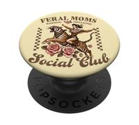 Moms Salvajes Criando Traviesos Club Social Vintage PopSockets PopGrip Adhesivo