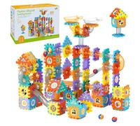 MOMSIV Pista de canicas de 246 piezas, juguete de pista de canicas para niños con canicas de plástico y bolsa de almacenamiento, kit de juguetes educativos STEM para niños y niñas de 4, 5, 6, 7, 8+