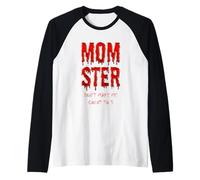 Momster Blood envía un Mensaje de Texto a mamá, Monstruo, Divertida mamá de Halloween Camiseta Manga Raglan