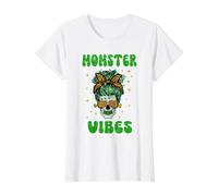 Momster Vibes Scary Mom Funny Family Halloween Costume Camiseta gráfica económica, Mujer, Blanco, L