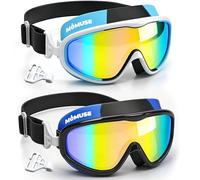 MOMUSE Gafas Piscina Niños 2PCS, Correa de Tela Cómoda, Gafas de Piscina Niño 3 4 5 6, Protección UV Antifog, Gafas Buceo Niño Anti Fugas, para Garçons Filles 3-14 Años, Piscina y Playa