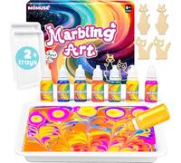 MOMUSE Manualidades Niña 8 años con 2 Bandejas, Kit de Pintura de Mármol para Niños con Piezas de Madera de Gato, Creativas Regalos Geniales para Niñas y Niños 6 8 9 10 12 Años
