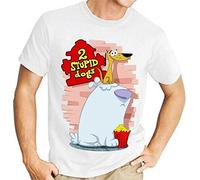 MOMYXCJQ 2 Stupid Dogs Hanna-Barbera Men's T Tshirts Camisetas y Tops(Medium)