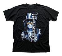 MOMYXCJQ ASWF Slash Les Paul Guitar Black Printed t-Tshirts Camisetas y Tops FN(Large)