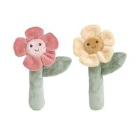 MON AMI Juego de 2 sonajeros suaves para bebés, 6 pulgadas, sonajero de peluche en forma de flor para recién nacidos, bebés, juguetes de desarrollo sensorial para bebés y niños pequeños