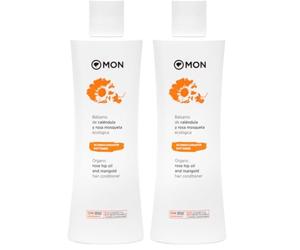 MON Bálsamo Acondicionador De Rosa Mosqueta Y Caléndula 200 ml (Paquete de 2)
