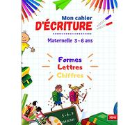 Mon cahier d'écriture: Cahier d'activités éducatifs enfants grand format: pour apprendre à tracer les formes, écrire les lettres et chiffres en ... et grande section et débutant - Alphabet