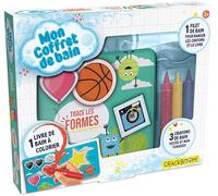 Mon coffret de bain: Trace les formes. Avec 1 livre de bain à colorier, 3 crayons de bain et 1 filet
