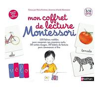 Nathan Cofre de lectura Montessori – 30 tarjetas, 120 letras móviles, 30 tickets y 1 casillero