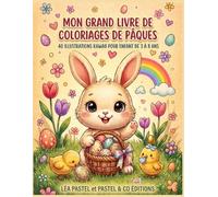 Mon Grand Livre de Coloriage de Pâques: 40 coloriages kawaii pour les enfants de 3 à 8 ans