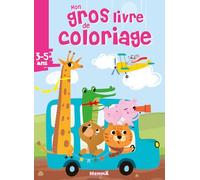 Mon gros livre de coloriage: Autobus bleu et animaux