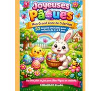 Mon livre de coloriage de Pâques : 50 dessins faciles pour enfants de 4 à 8 ans: Activité créative amusante pour enfants, Idéal pour Pâques, ... Lapins, œufs, poussins, paniers et cloches