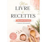 Mon Livre de Recettes: Carnet de Recettes à Remplir : 80 fiches cuisine personnalisées, cahier de recettes maison, livre pour écrire et conserver vos plats préférés et créations culinaires