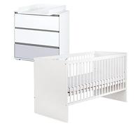 Mon Mobilier Design Dalia Set Cambiador + Cuna Escalable Blanco 120X60