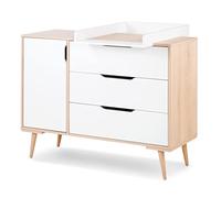Mon Mobilier Design Sofie - Cajonera con cajones y estantes Estilo escandinavo, Color Blanco y Madera