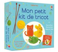 Mon petit kit de tricot: Coffret avec des aiguilles à tricoter, 3 pelotes de laine, du rembourrage, 2 aiguilles à coudre, 6 boutons en bois, du fil