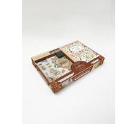 Mon petit kit Journaling: Coffret avec des enveloppes, Un joli carnet pointillé, 6 jolis tampons en bois et leur encrier, 10 planches de stickers, 60 planches de papiers