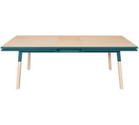 MON PETIT MEUBLE FRANCAIS Mesa rectangular de madura de fresno maciza 140x90 cm con 1 extensión