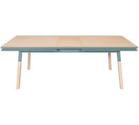 MON PETIT MEUBLE FRANCAIS Mesa rectangular de madura de fresno maciza 140x90 cm con 1 extensión