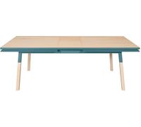 MON PETIT MEUBLE FRANCAIS Mesa rectangular de madura de fresno maciza 140x90 cm con 1 extensión