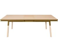 MON PETIT MEUBLE FRANCAIS Mesa rectangular de madura de fresno maciza 140x90 cm con 1 extensión