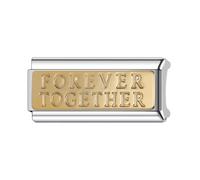 Mon & Sons Mamá Papá Familia Amigo Oro Rosa 18K Superlink Largo Doble Tamaño Ancho Amor Cumpleaños 9mm Eslabón Italiano Charm Compatible Con Pulsera de Cuentas 9mm Mujer, 0, Metal, No es una piedra