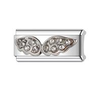 Mon & Sons Mamá Papá Familia Amigo Oro Rosa 18K Superlink Largo Doble Tamaño Ancho Amor Cumpleaños 9mm Eslabón Italiano Charm Compatible Con Pulsera de Cuentas de 9mm Para Mujeres, 0, Metal, No es una