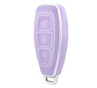 Mon & Sons MSKEYZ - Funda para llave de coche de TPU para Ford Kuga, Puma, Fiesta, Focus, Ecosport, Mondeo, Galaxy Edge, Grand C-Max, B-Max, Mk2, Mk3, Mk4, protectora, llave inteligente, Purpel
