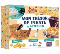 Mon trésor de pirate à déterrer: Avec un bloc de plâtre, 40 trésors, 1 marteau, 1 burin, 1 pinceau et 1 coffre